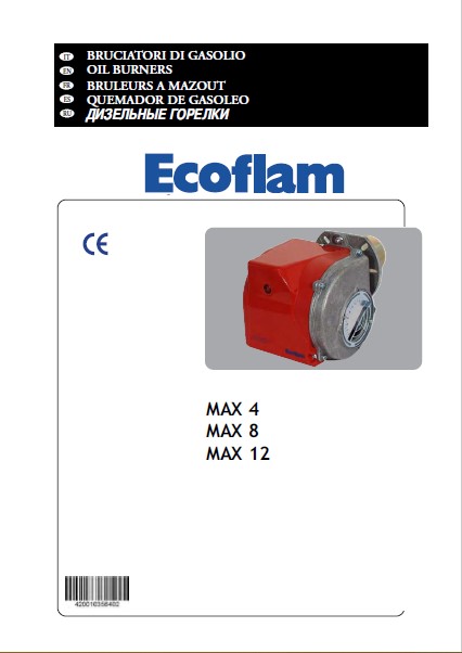 Руководство по эксплуатации горелок Ecoflam MAX 4, 8, 12